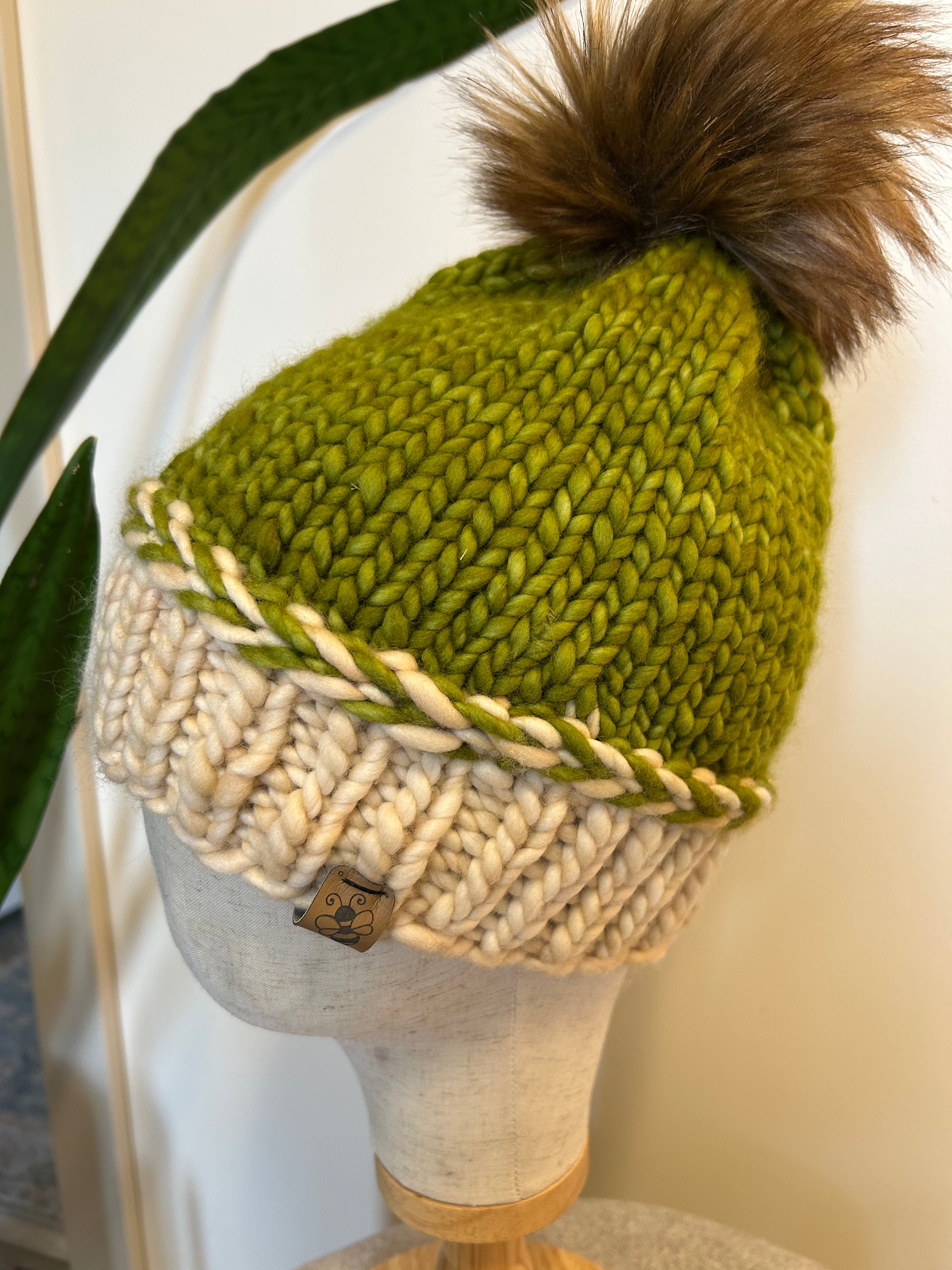 Toque with pompom