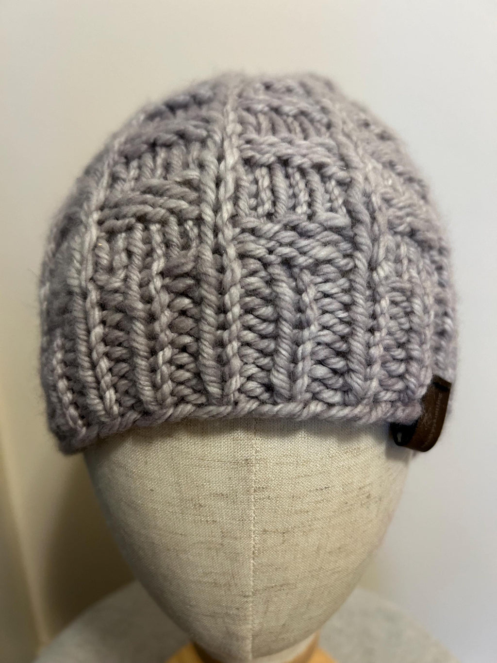 Taupe Textured brim Knit Toque, Adult Hand Knit beanie, neutral colour Beanie, luxury wool, toque for hiking, unisex,