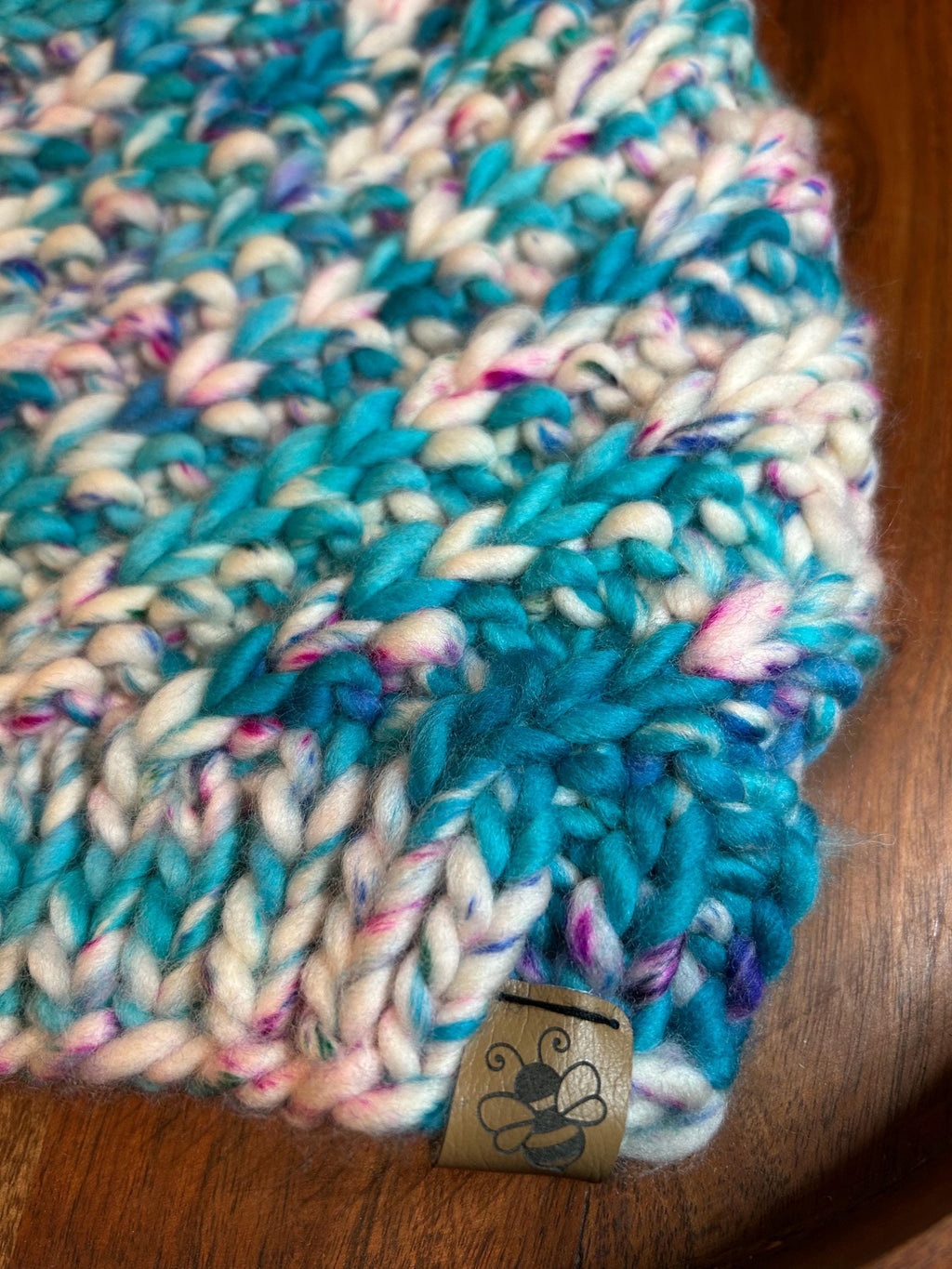 Hand Knit Merino Wool Beanie: Removable Faux Fur Pompom