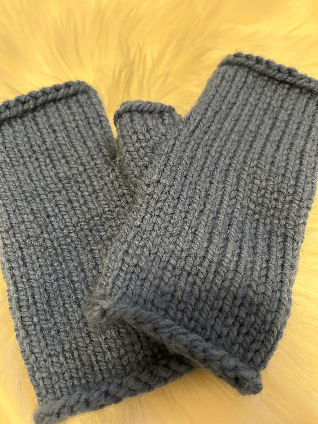 Handknit acrylic Fingerless Mittens: Warm Handmade Gloves