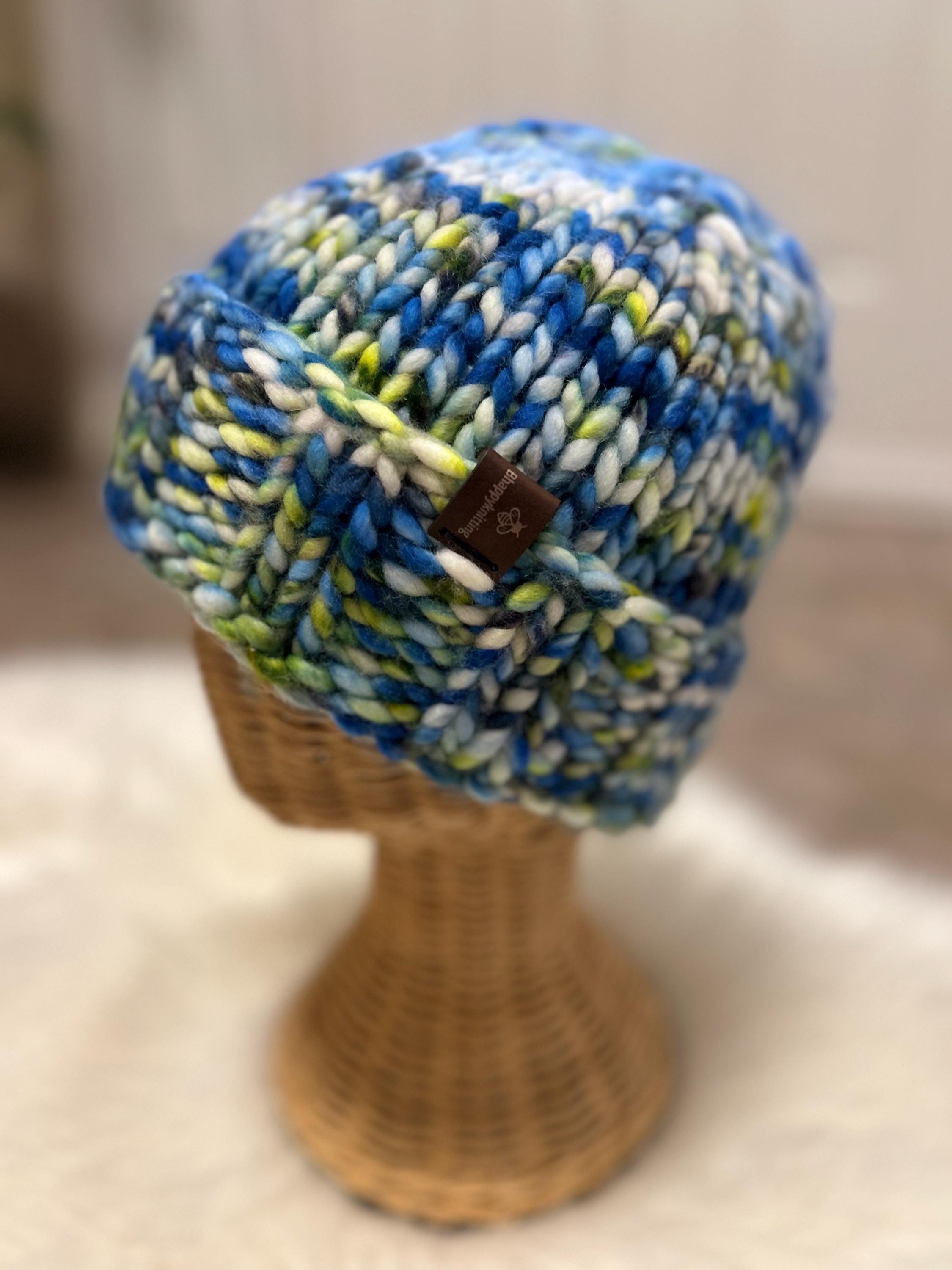 Hand Knit Merino Wool Toque: Chunky Speckled Winter Hat