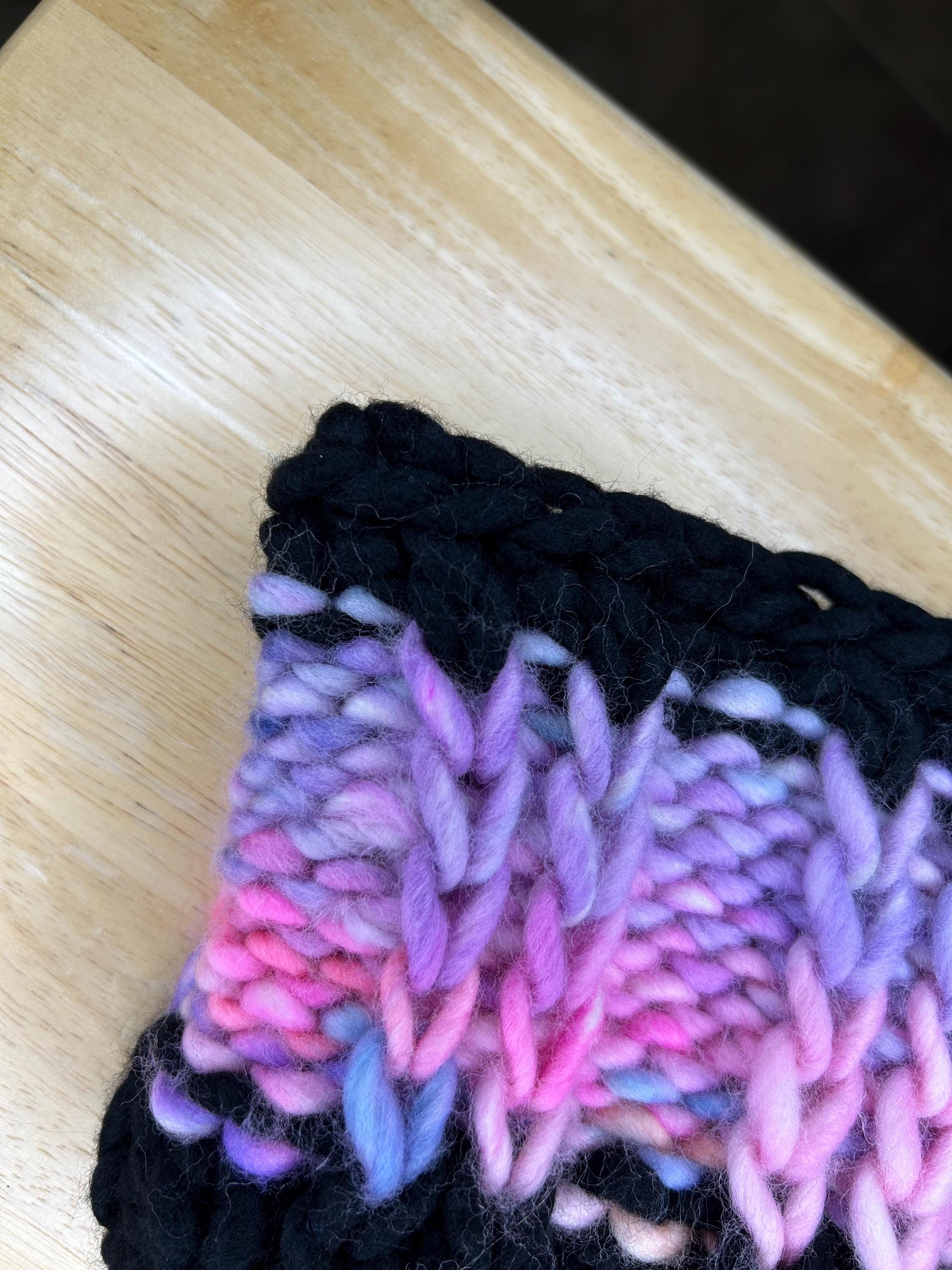 Hand Knit Wool Ear Warmer: Chunky Colorful Headband