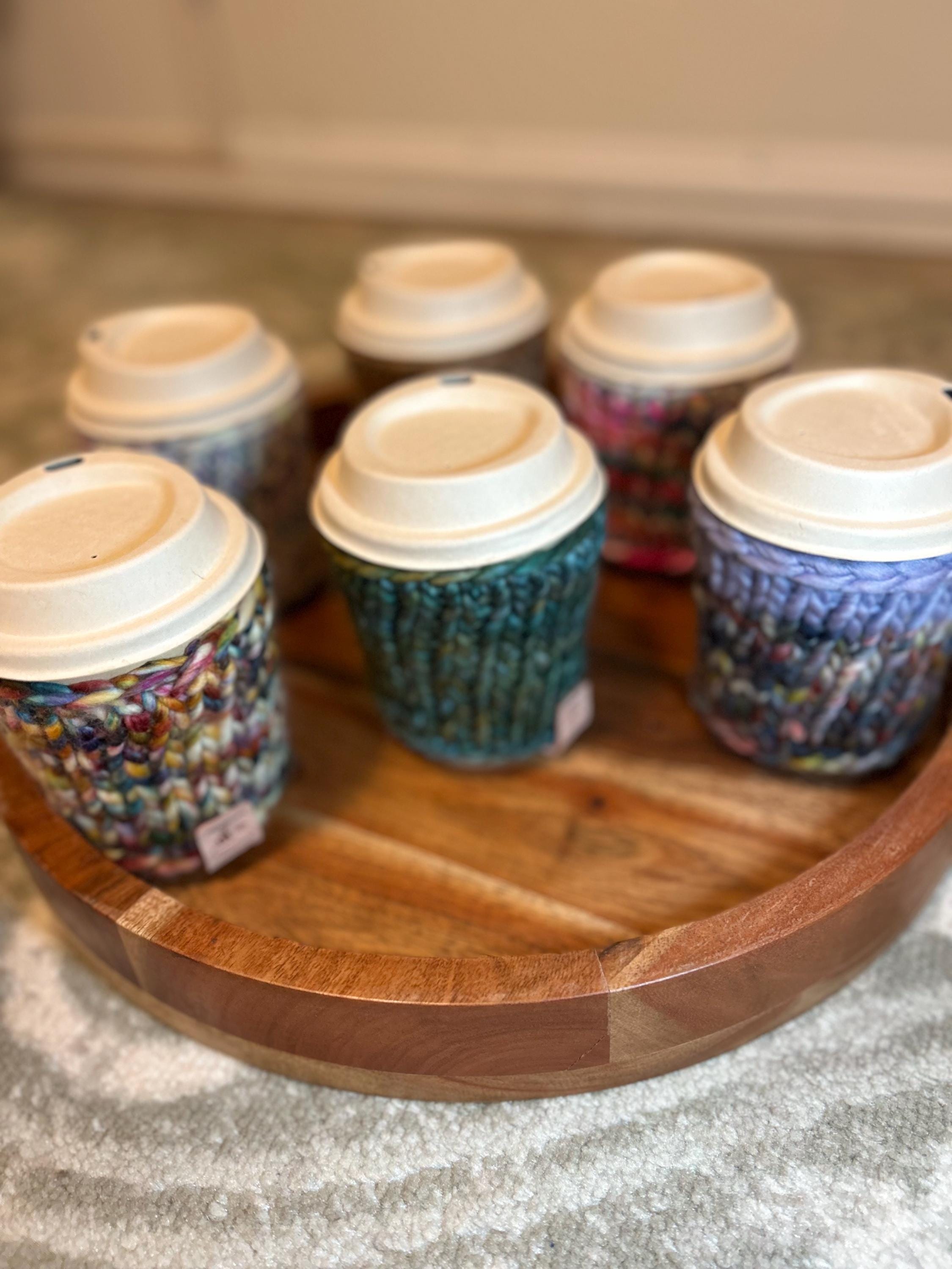 Reusable hot Cup Cozy, wool Coffee Sleeve, Teacher Gift, valentines gift, eco friendly