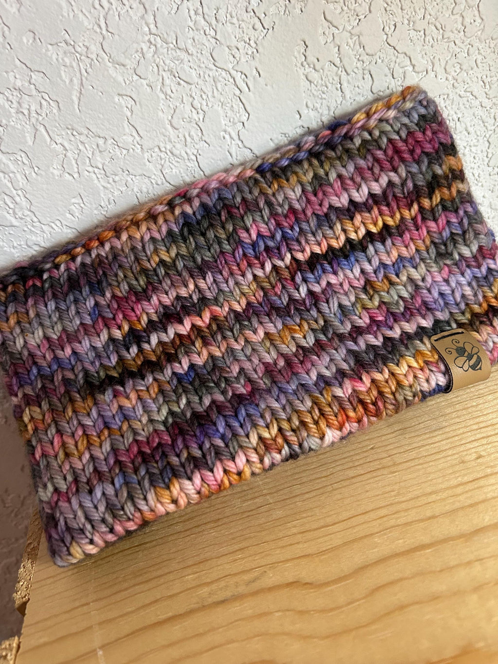 Merino Wool Headband: soft multi coloured Knit Adult Earwarmer, double layer