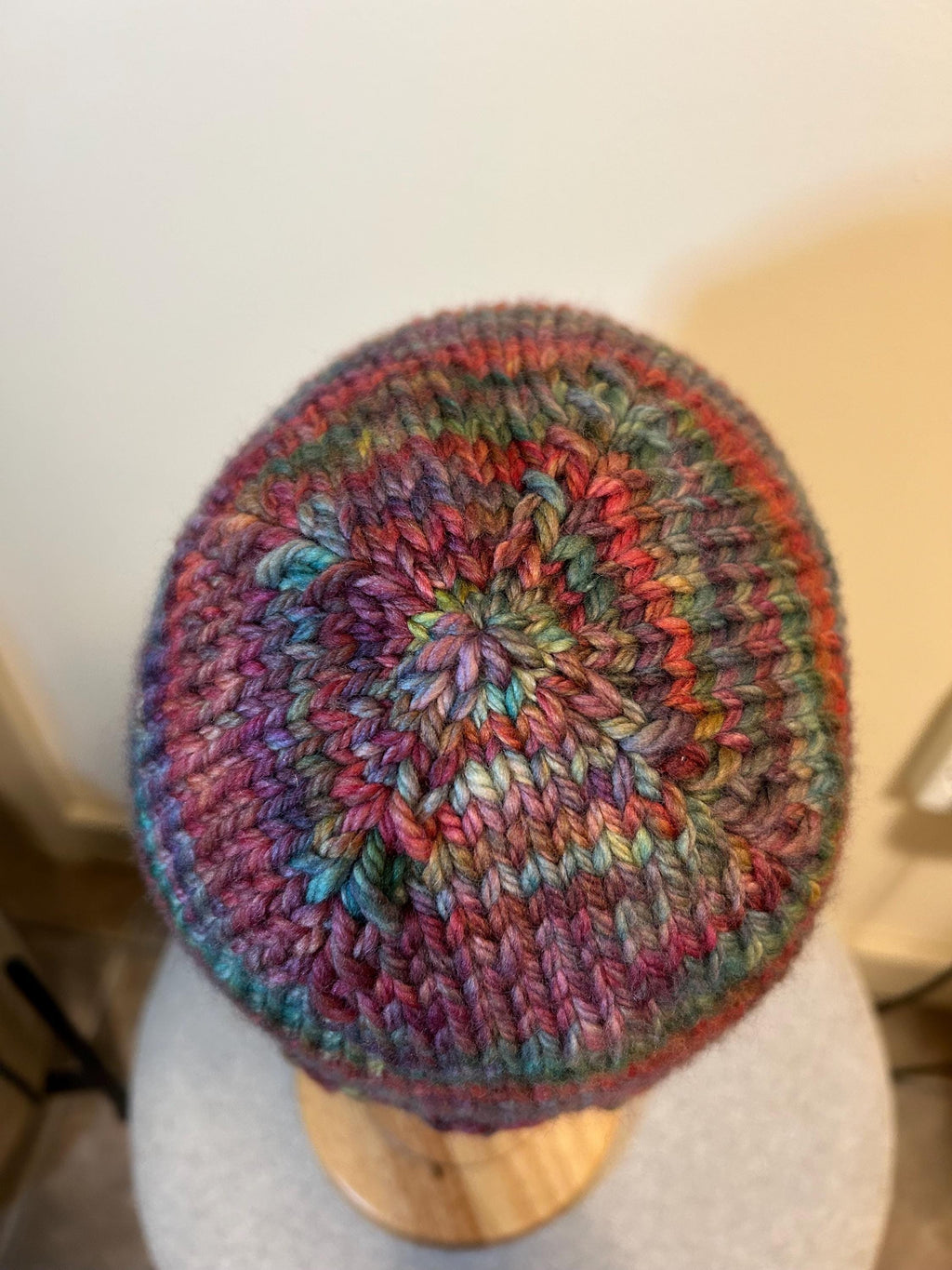 Hand Knit Merino Wool Winter Beanie - Folded Brim