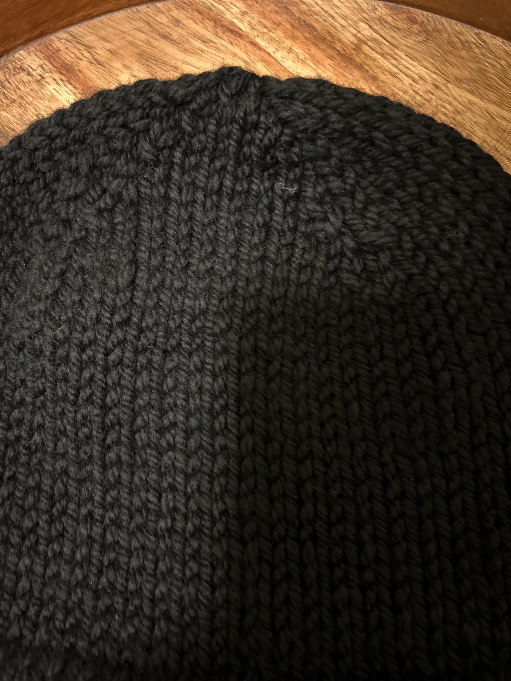 Luxury Black Merino Wool Knit Beanie: Double Brim, Unisex