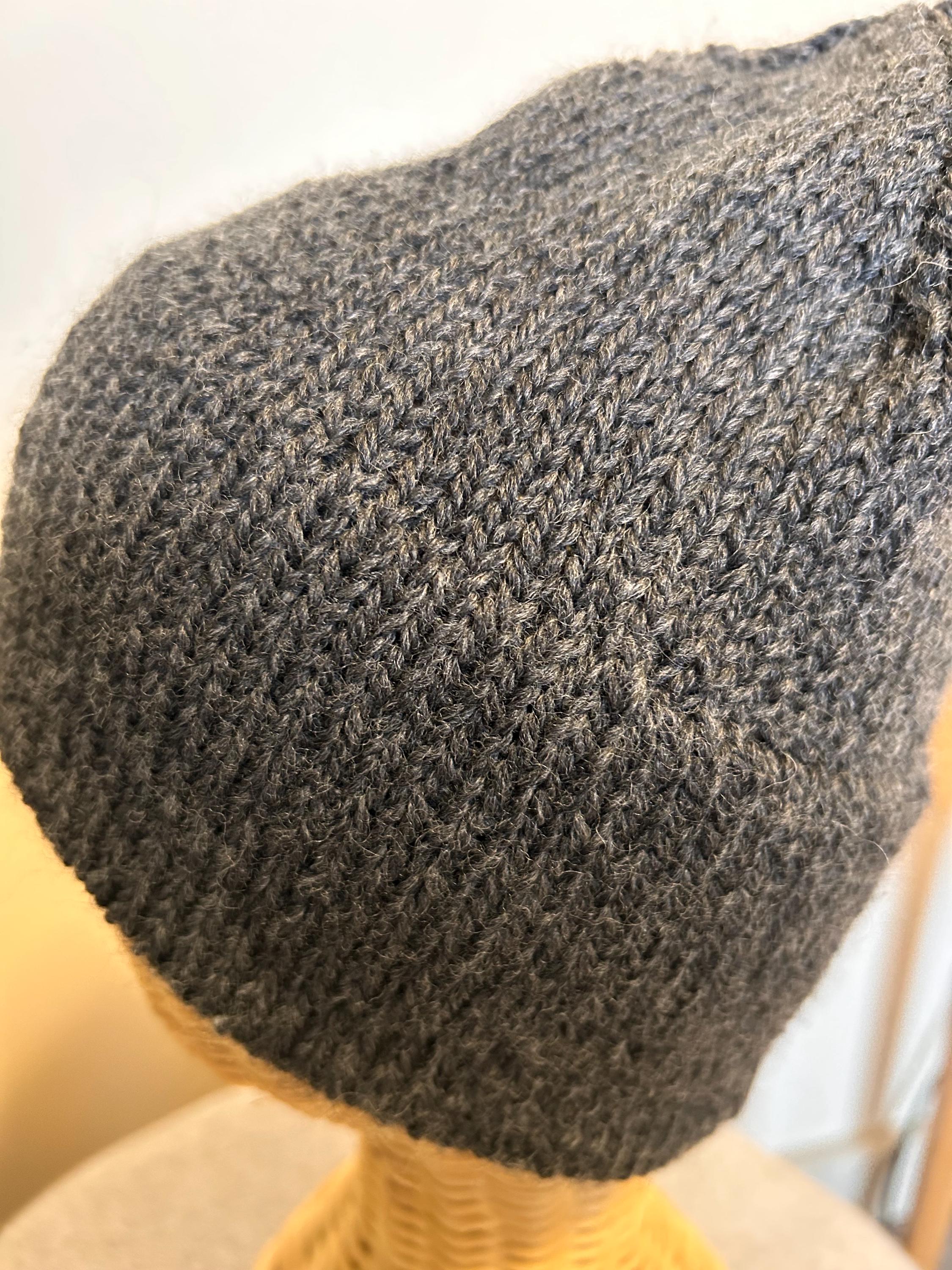 Hand Knit Tweed Wool Beanie: Double Brim Highland Wool Toque