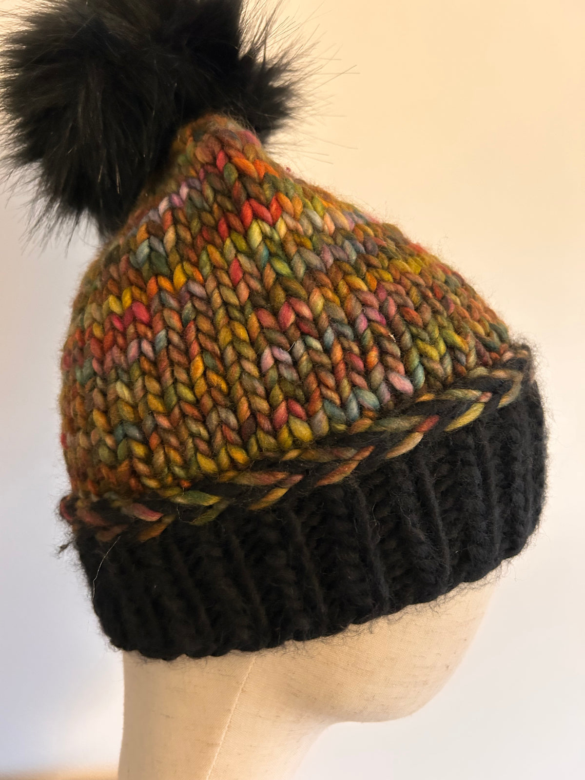 Hand knit chunky wool toque