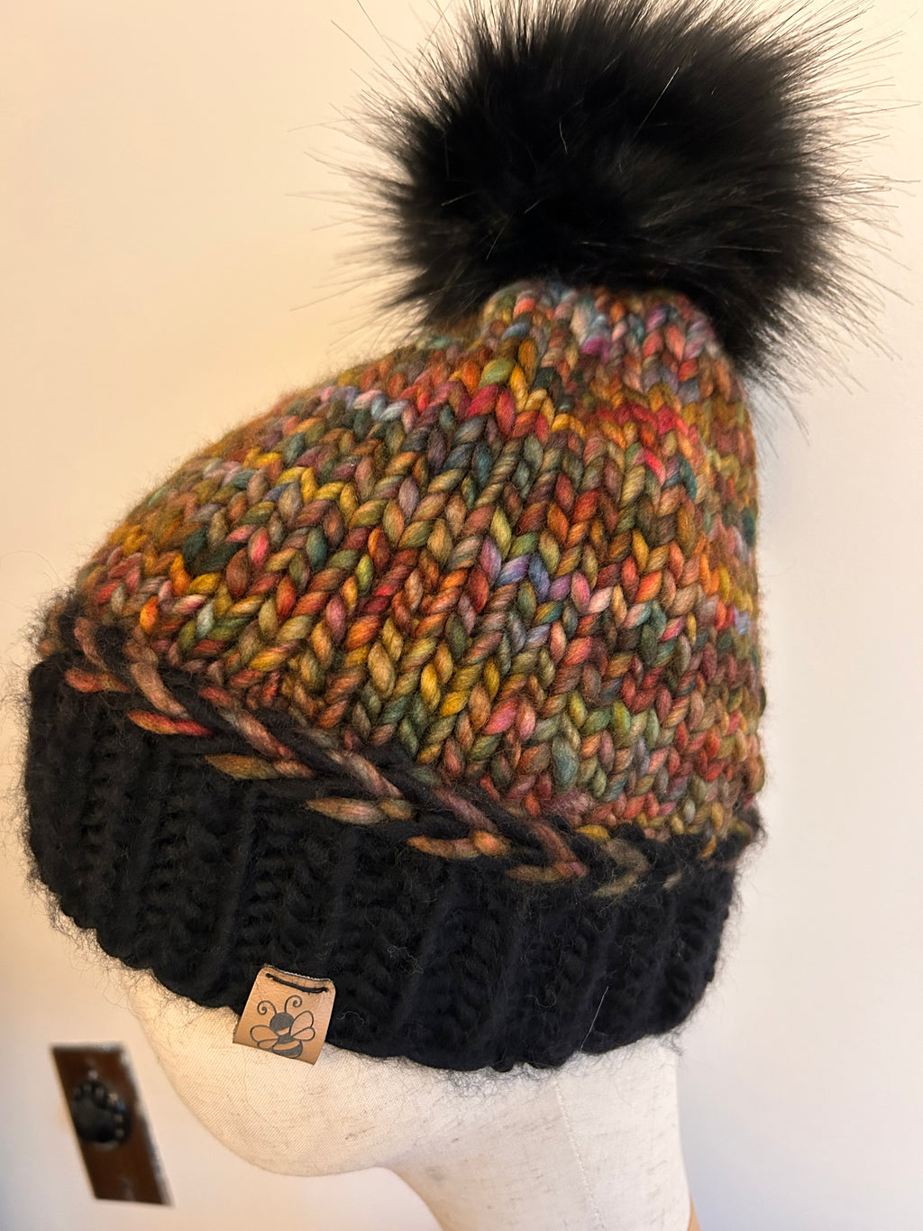 Hand knit chunky wool toque
