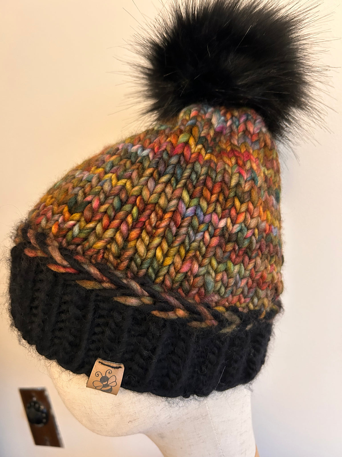 Hand knit chunky wool toque