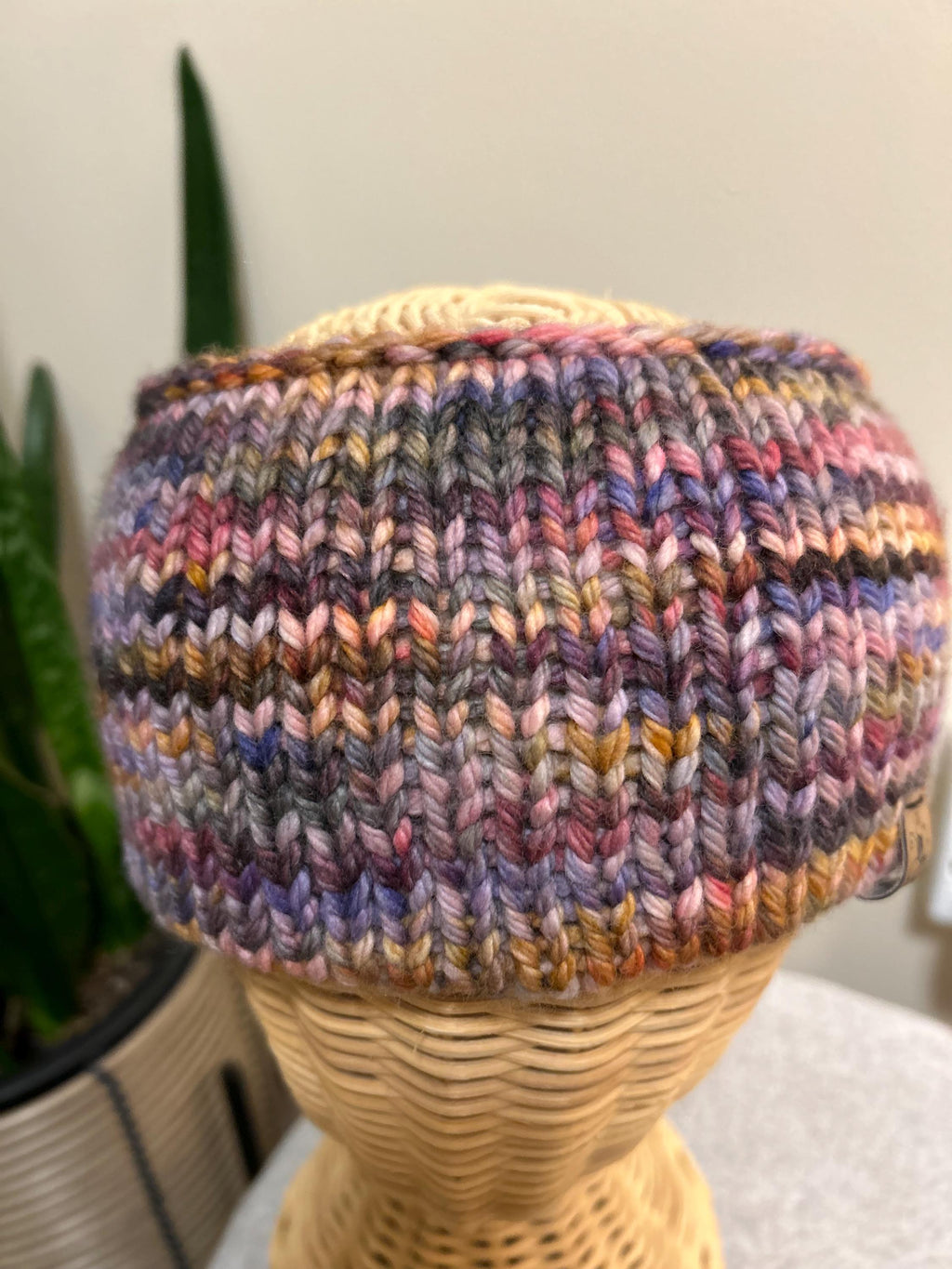 Merino Wool Headband: soft multi coloured Knit Adult Earwarmer, double layer