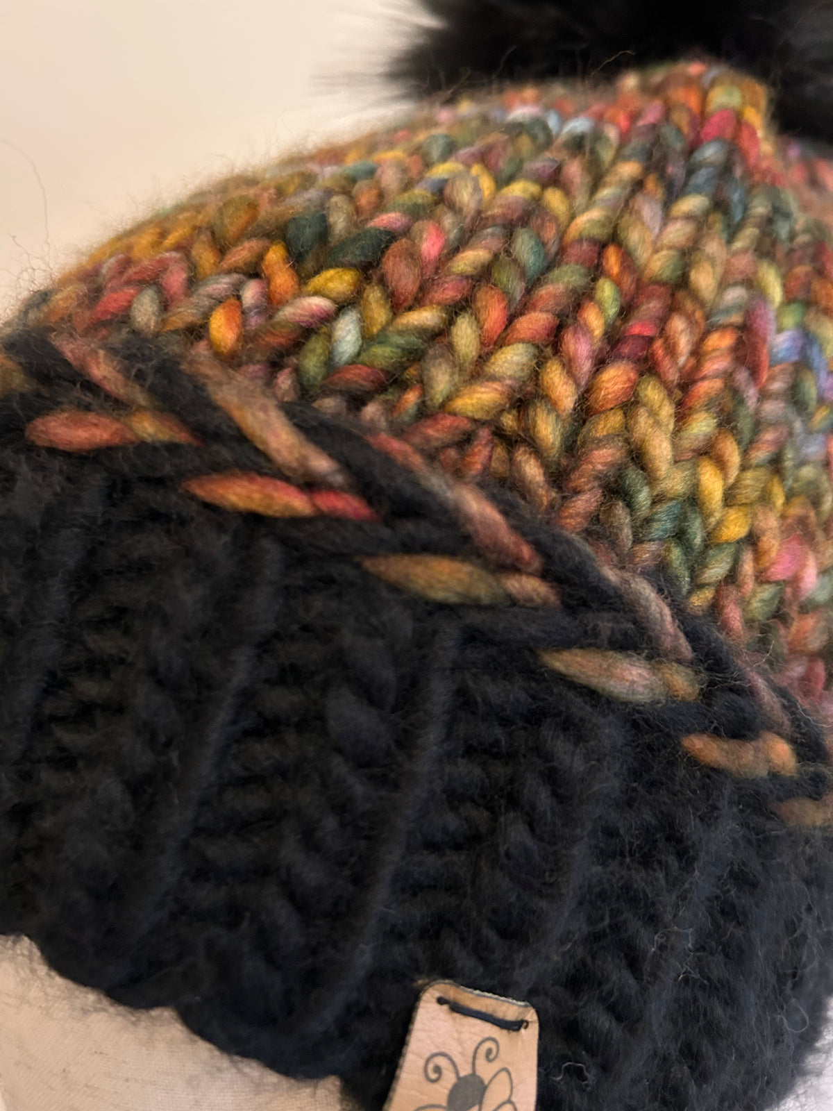 Hand knit chunky wool toque