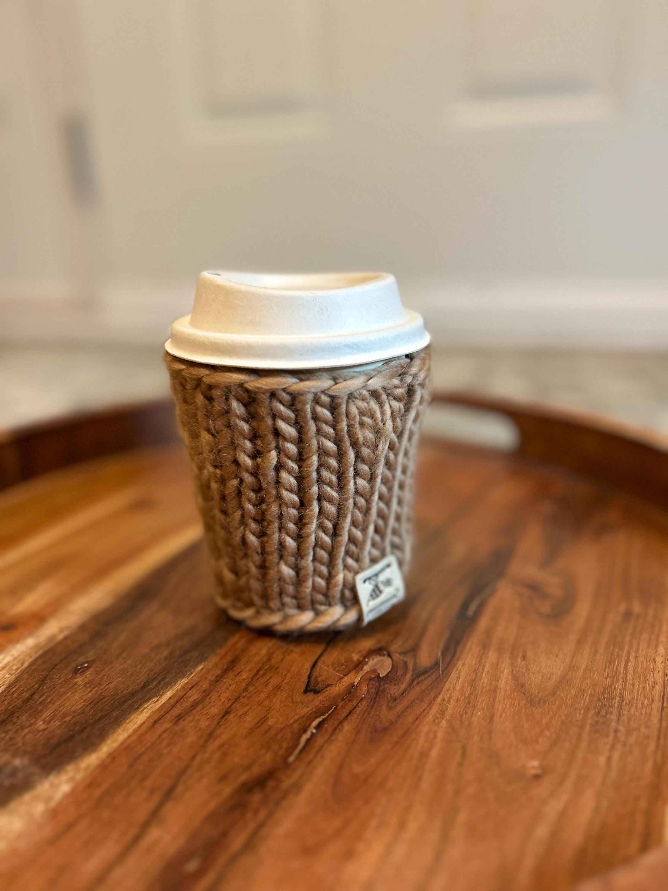 Reusable hot Cup Cozy, wool Coffee Sleeve, Teacher Gift, valentines gift, eco friendly