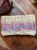 Handmade Knit Wool Ear Warmer Headband – blue tones Headband