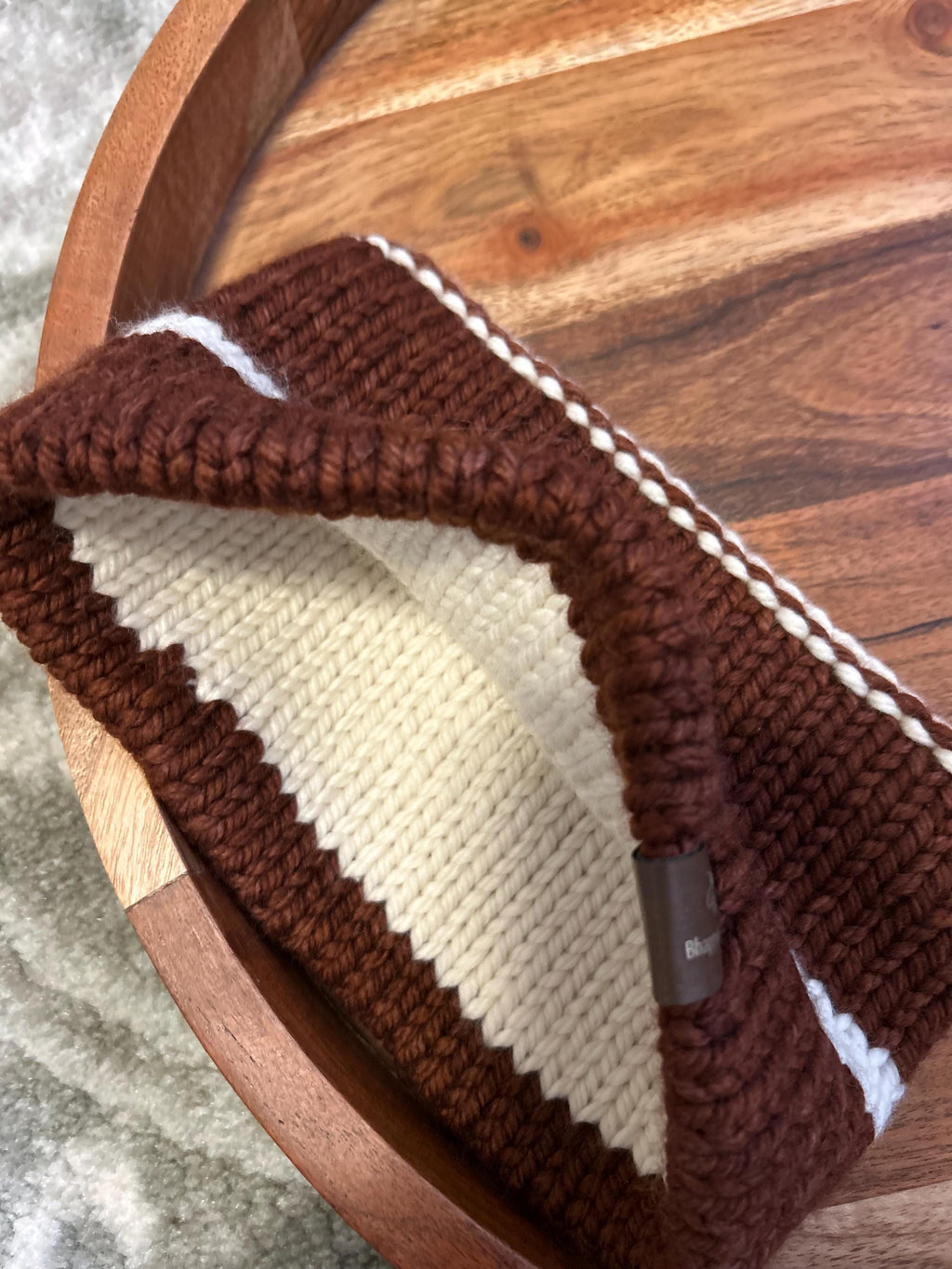 Hand knit merino wool headband - Double duty design
