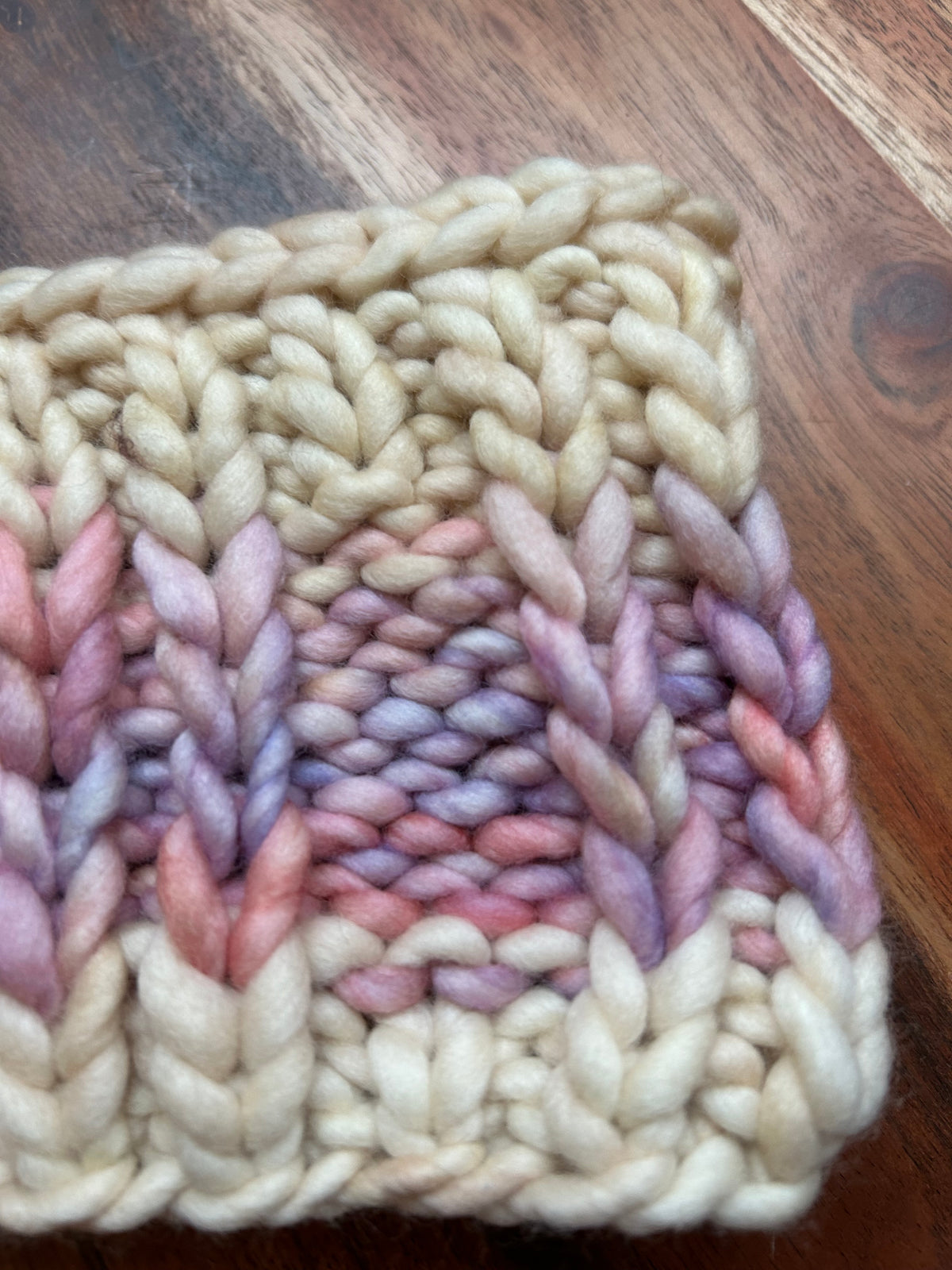 Handmade Knit Wool Ear Warmer Headband – blue tones Headband