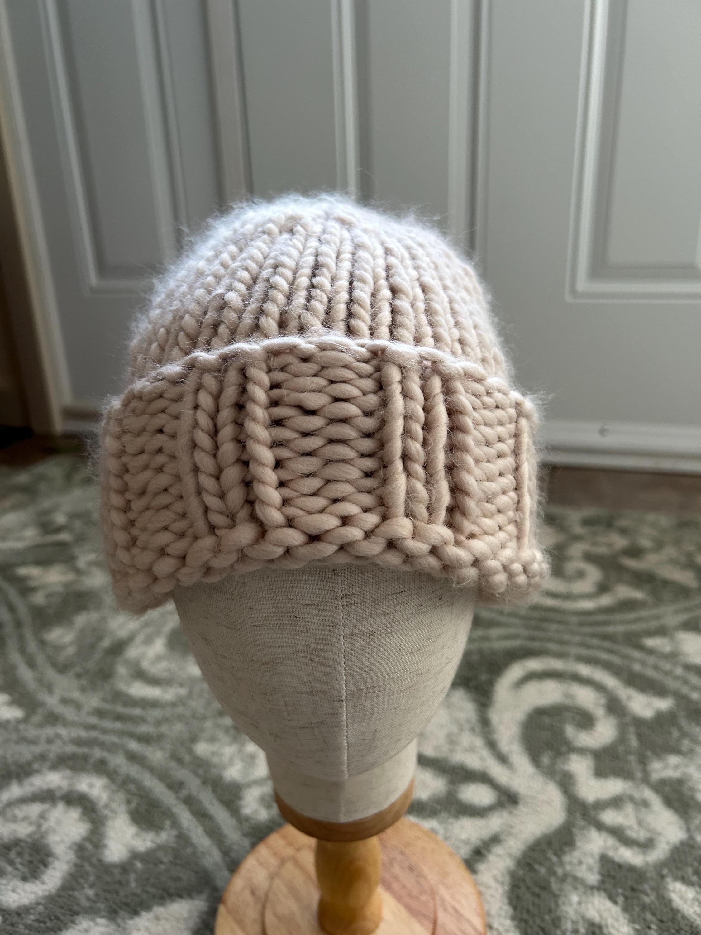 Hand Knit Merino Chunky Wool Toque — Off White