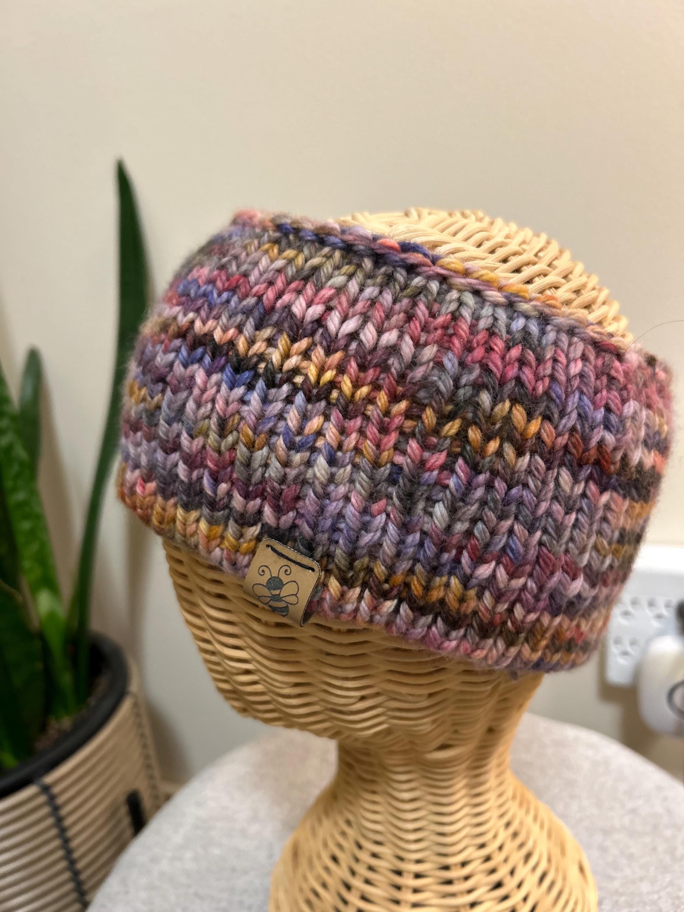 Merino Wool Headband: soft multi coloured Knit Adult Earwarmer, double layer