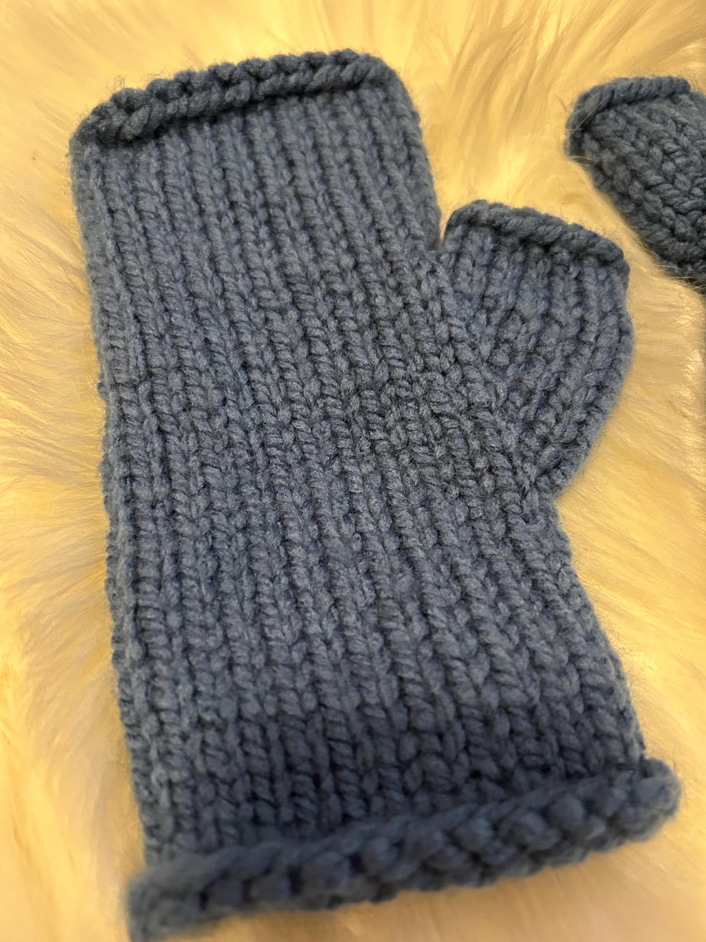 Handknit acrylic Fingerless Mittens: Warm Handmade Gloves