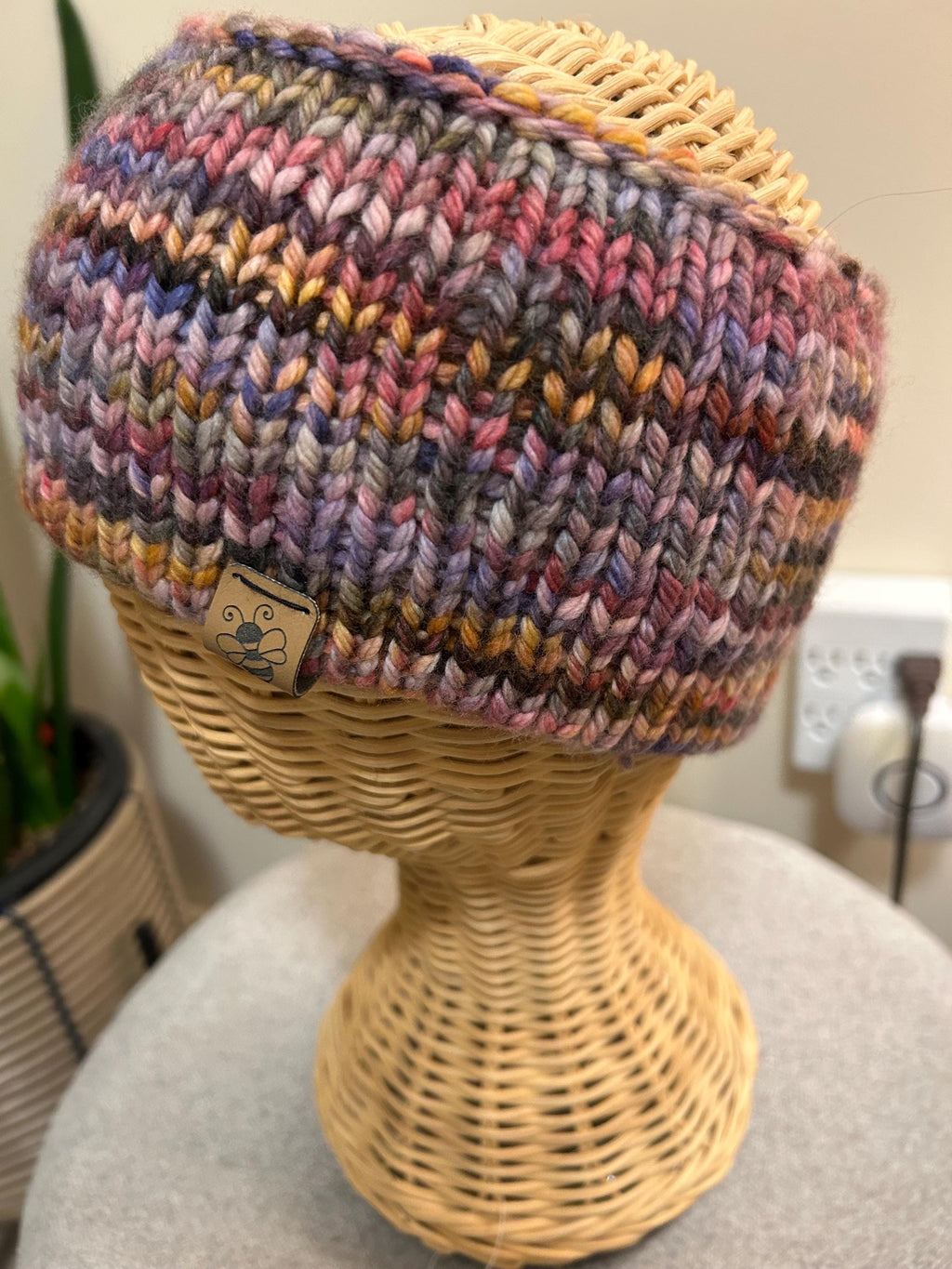 Merino Wool Headband: soft multi coloured Knit Adult Earwarmer, double layer