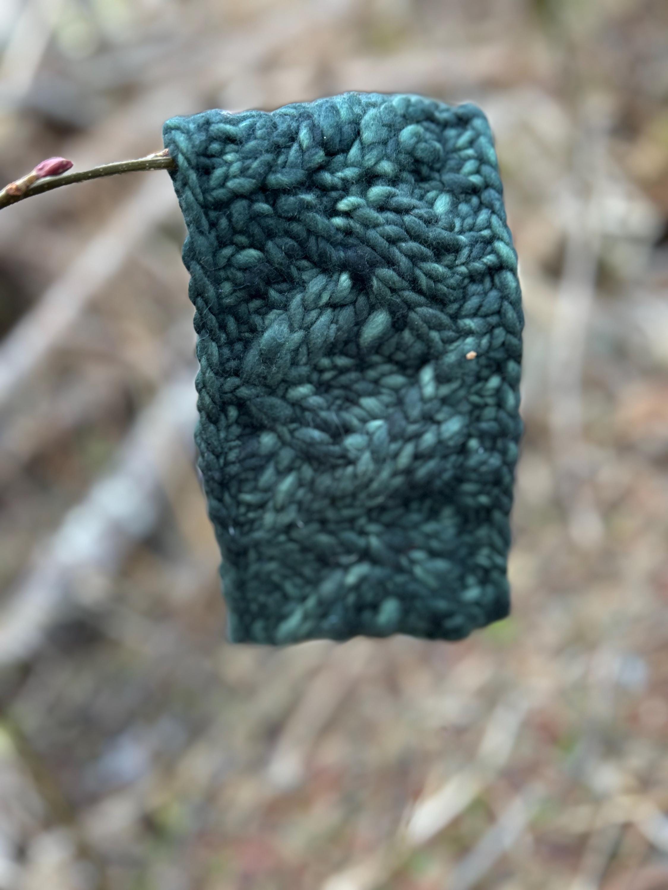 Adult size headband, Handknit, forest green colour, Winterwear, messy bun, wool, winter accessory