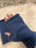 Handknit acrylic Fingerless Mittens: Warm Handmade Gloves