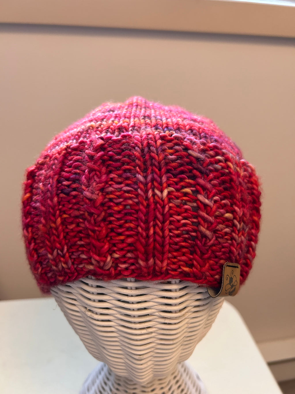 Handknit Merino Slouch Hat | Red Winter Toque