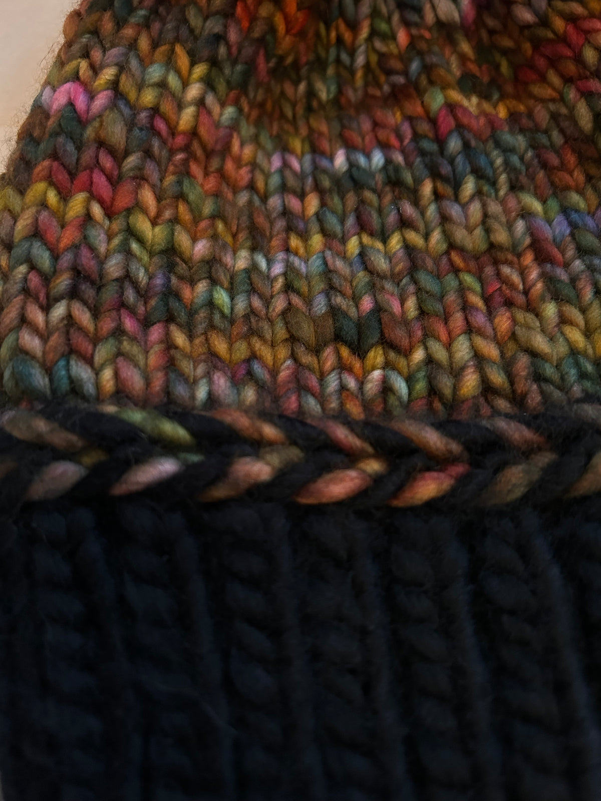 Hand knit chunky wool toque