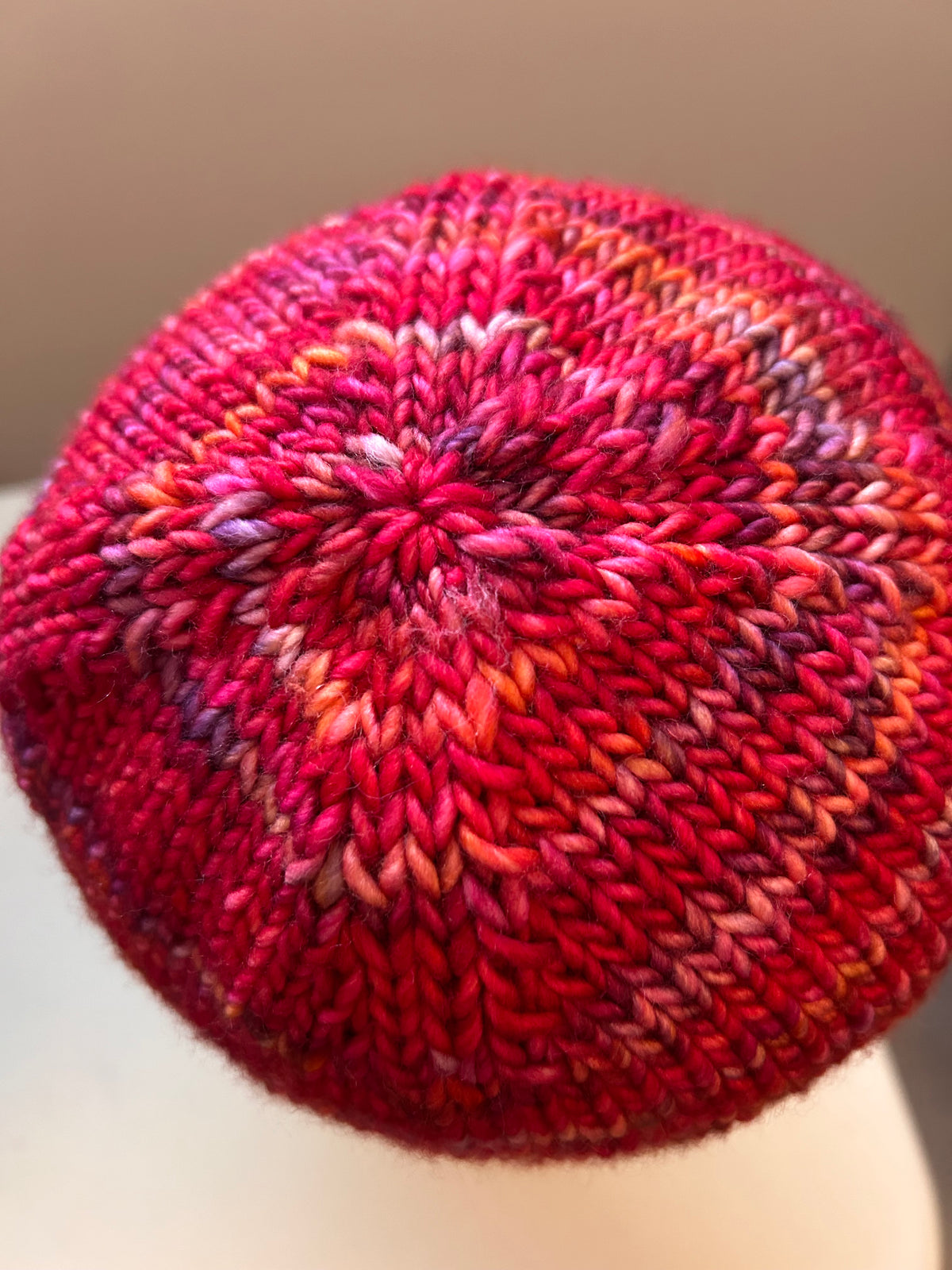 Handknit Merino Slouch Hat | Red Winter Toque