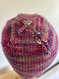 Folded brim wool adult pink beanie