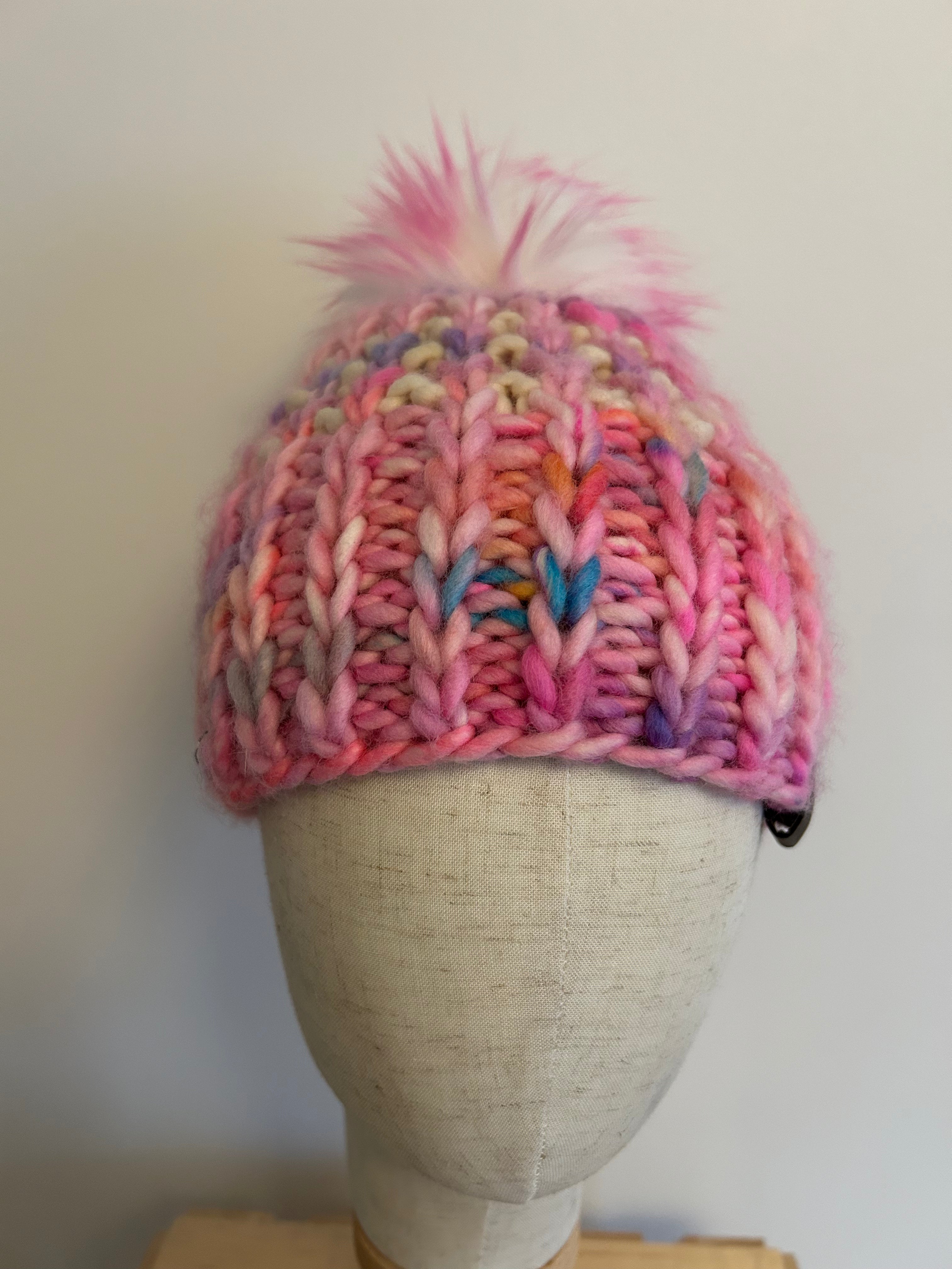 Hand knit chunky wool toque