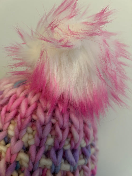 Hand knit chunky wool toque