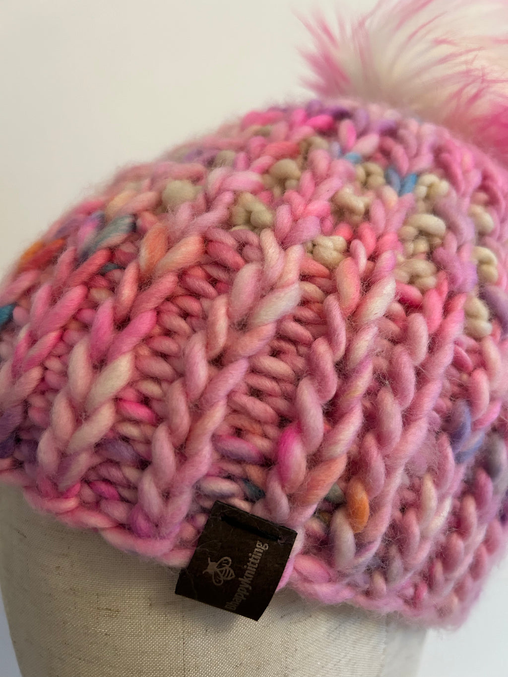 Hand knit chunky wool toque