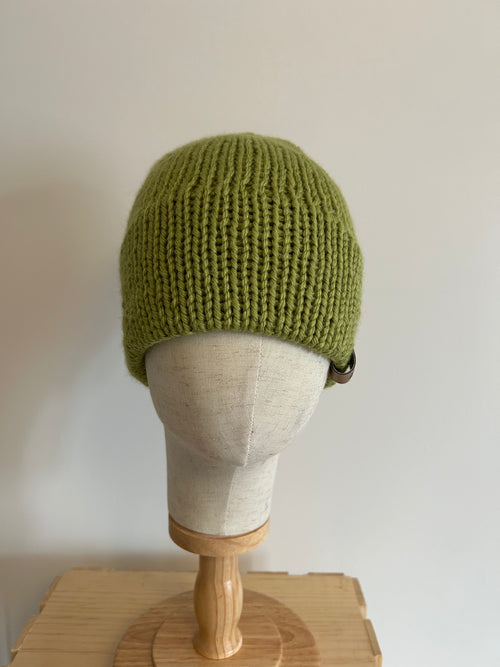 Hand knit double brim beanie