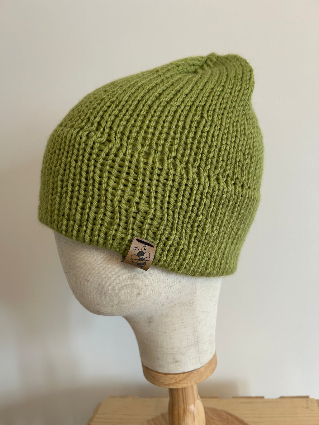 Hand knit double brim beanie