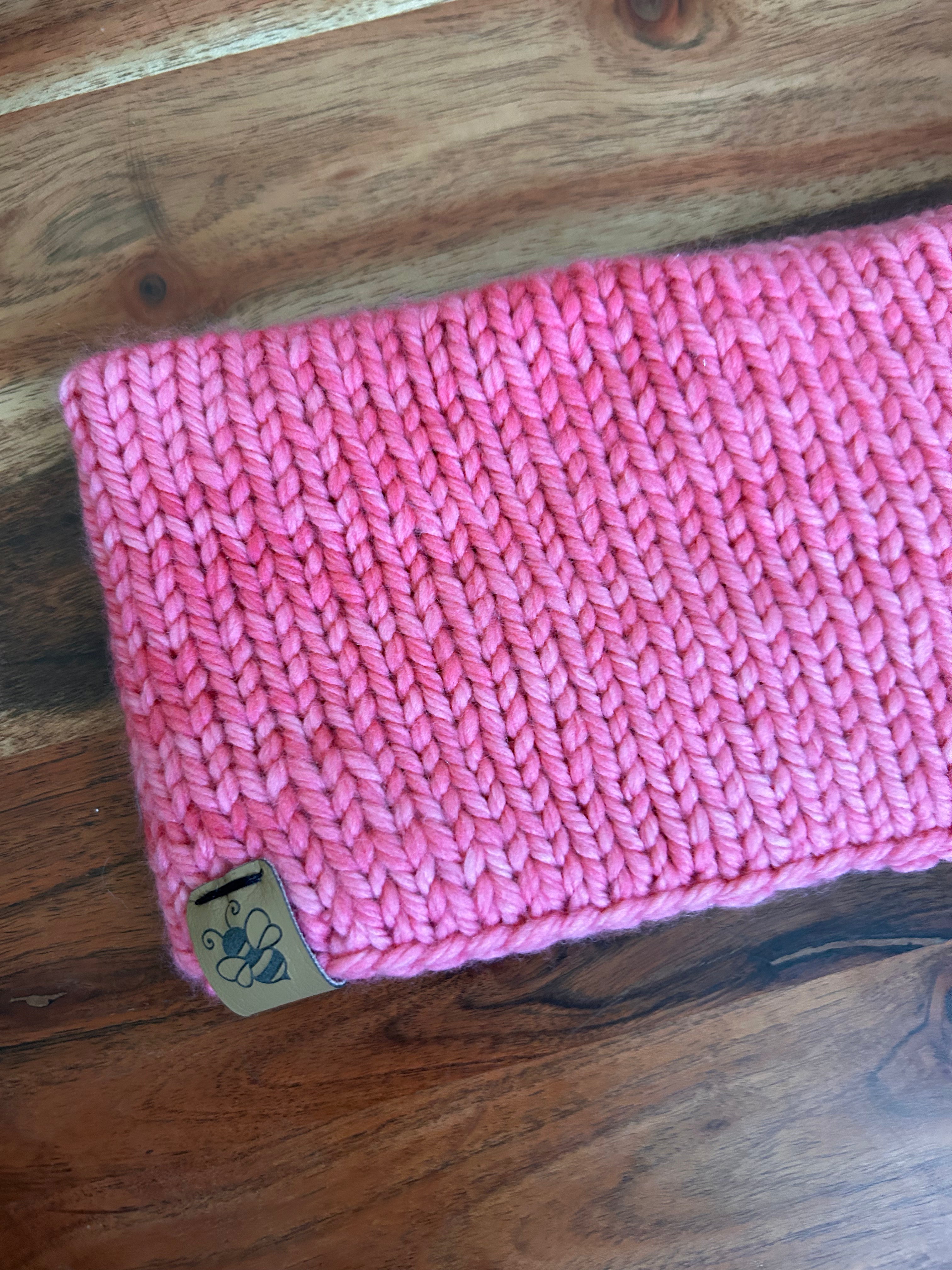 Hand knit merino wool headband - Double duty design