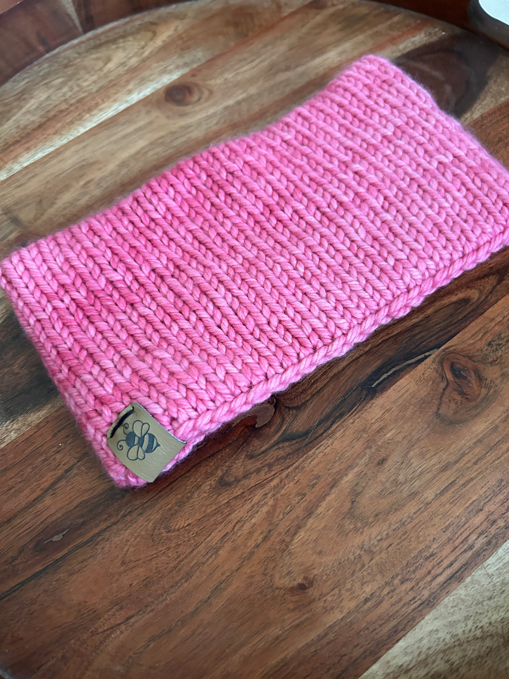 Hand knit merino wool headband - Double duty design
