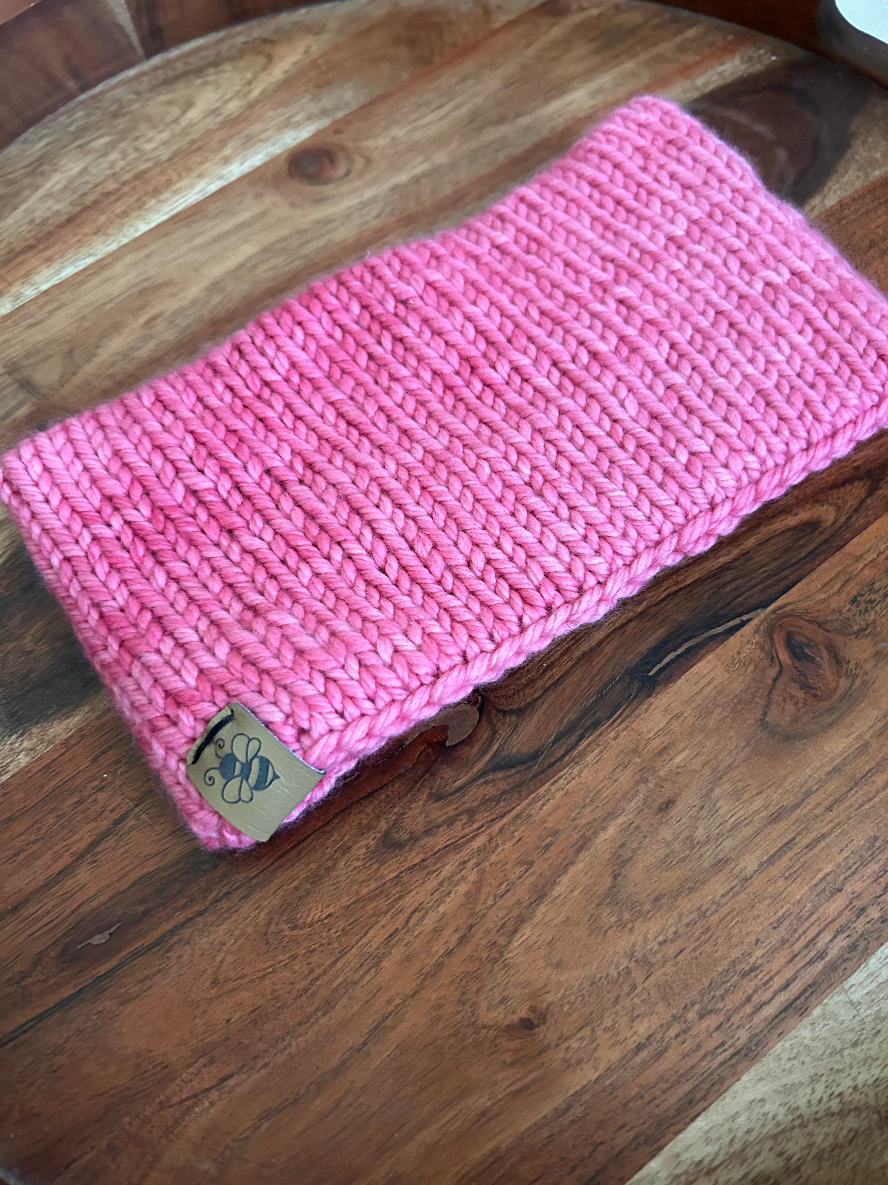 Hand knit merino wool headband - Double duty design