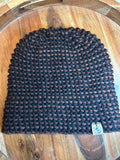 Hand Knit Merino Wool Beanie: Unisex Brown Textured Toque