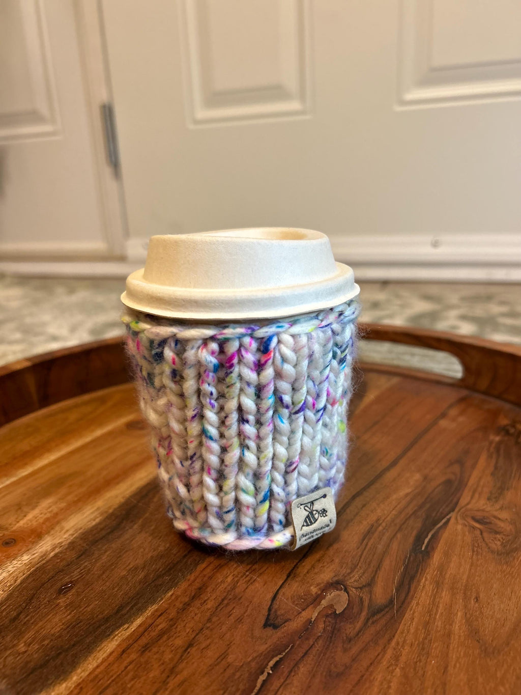 Reusable hot Cup Cozy, wool Coffee Sleeve, Teacher Gift, valentines gift, eco friendly