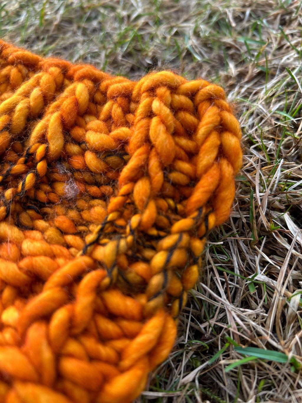 Adult size headband, Handknit, orange colour, Winterwear, messy bun, wool, winter accessory