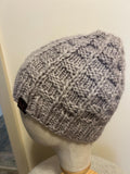 Taupe Textured brim Knit Toque, Adult Hand Knit beanie, neutral colour Beanie, luxury wool, toque for hiking, unisex,