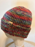 Hand Knit Merino Wool Winter Beanie - Folded Brim